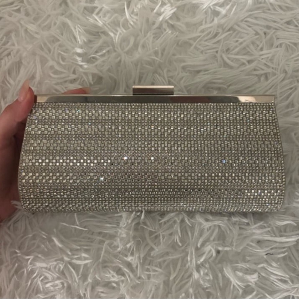 Rhinestone Silver Clutch Bag